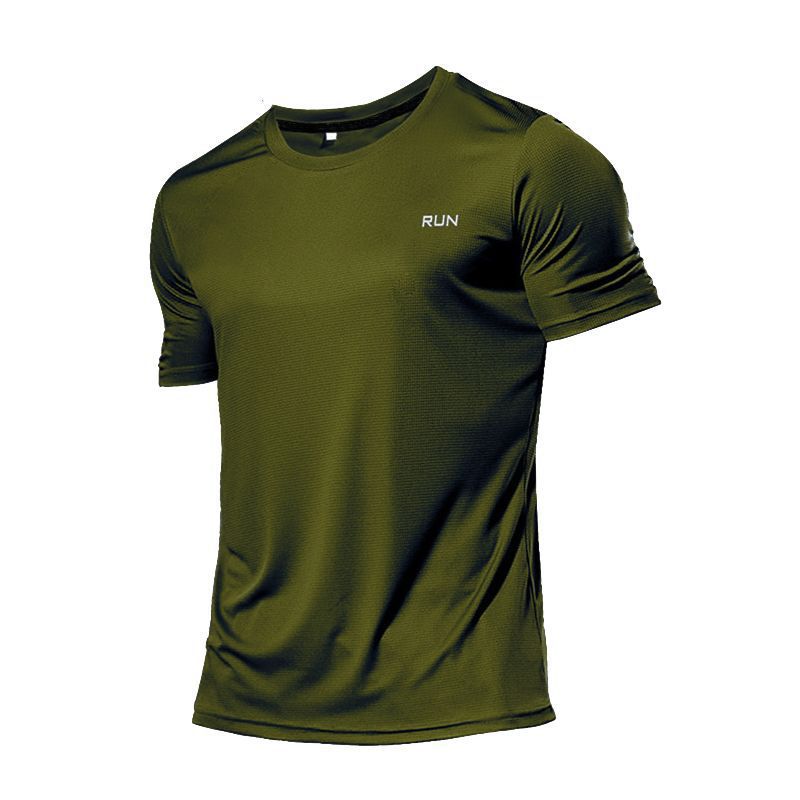 Venta caliente transfronteriza maratón seda de hielo correr camiseta de secado rápido transpirable hombres y mujeres sueltos deportes camisetas de manga corta fitness verano
