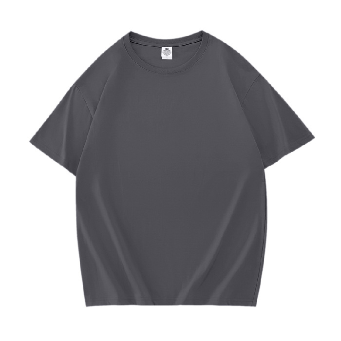 T-shirt à manches courtes pour homme et femme en pur coton avec col fileté de haute qualité, épaules amples 200 g, version vierge_voghion.com
