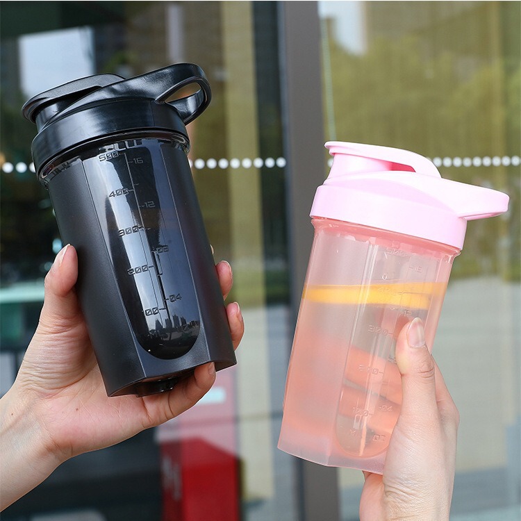 Sports Fitness 500ML generation hair shake Cup portable water cup with scale portable manufacturer in stock LOGO