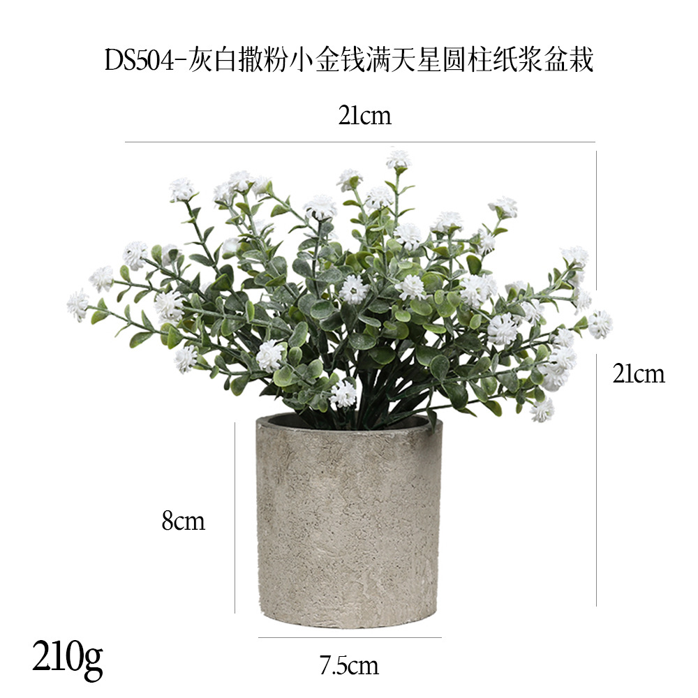 Más de 240 combinaciones populares de macetas con plantas verdes artificiales, decoraciones para el hogar, flores artificiales, bonsáis cilíndricos de pulpa de papel.
