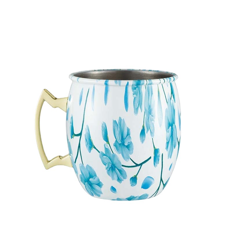 Taza de cerveza de acero inoxidable creativo patrón de dibujos animados taza de tambor taza de cóctel taza de mula de Moscú