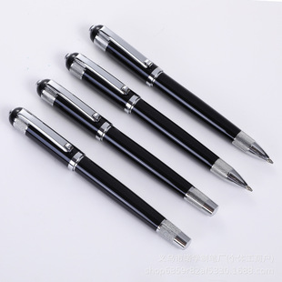 Business Meeting Gift Pen Corporate Office Metal Signature Pen Engraved Logo Pull Cap Ballpoint Pen Blue Ballpoint Pen