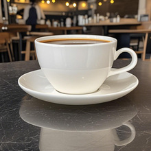 150cc骨瓷拉花杯印图咖啡杯碟套装欧式卡布奇诺下午茶水杯定logo