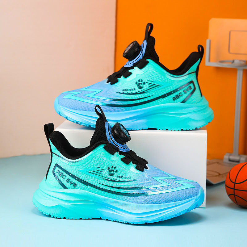 Calzado deportivo para niños, malla, transpirable, nuevos zapatos para correr con botones para niños, zapatos para correr ligeros y resistentes al desgaste de primavera y otoño para estudiantes