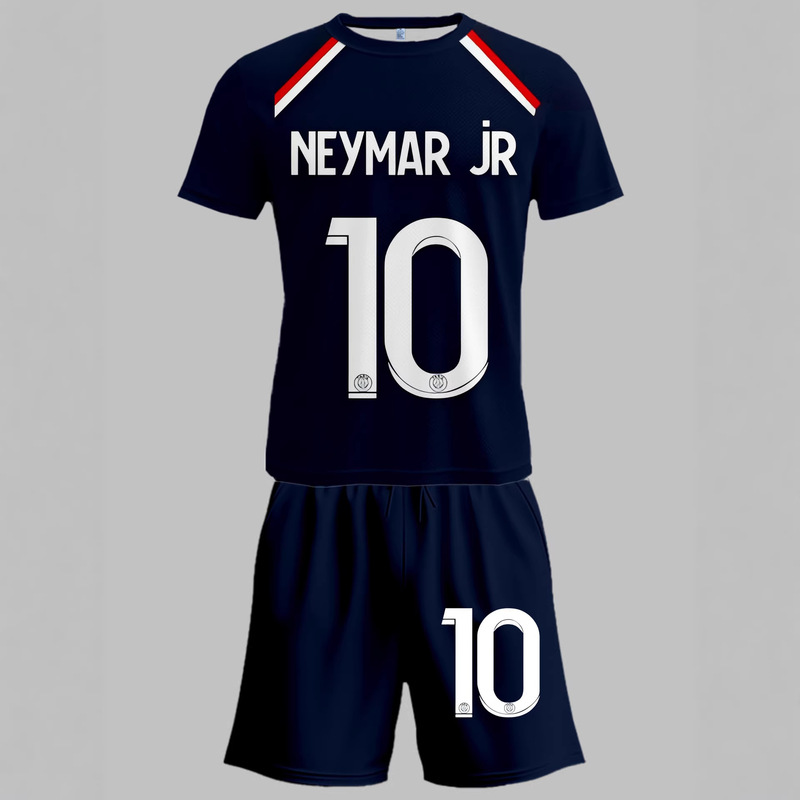 Men's Paris Saint-Germain Themed Football Uniform Set, Summer Quick-Drying Short-Sleeved Shorts