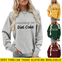 欧美外贸秋冬running on时尚休闲圆领女士卫衣套头宽松舒适长袖