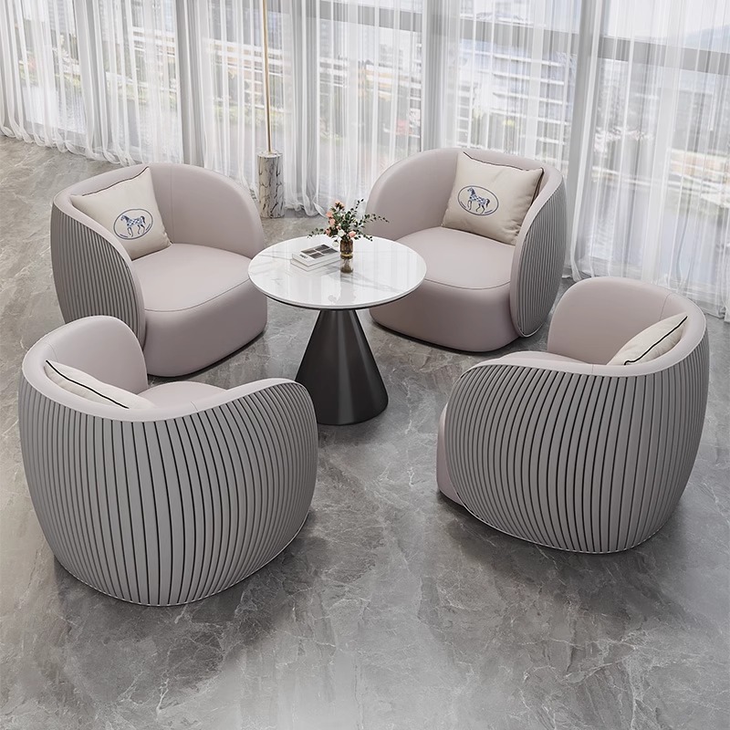 Oficina de ventas de lujo ligero Mesa y silla Hotel Lobby Sofá Sala de estar Sofá de recepción Combinación