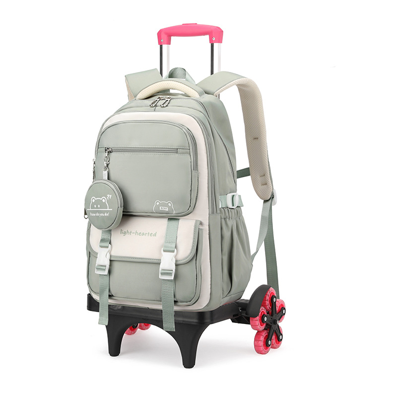 Mochila de tracción de pescado natural para estudiantes de secundaria de nicho multicapa de gran capacidad, mochila de tracción de hombro