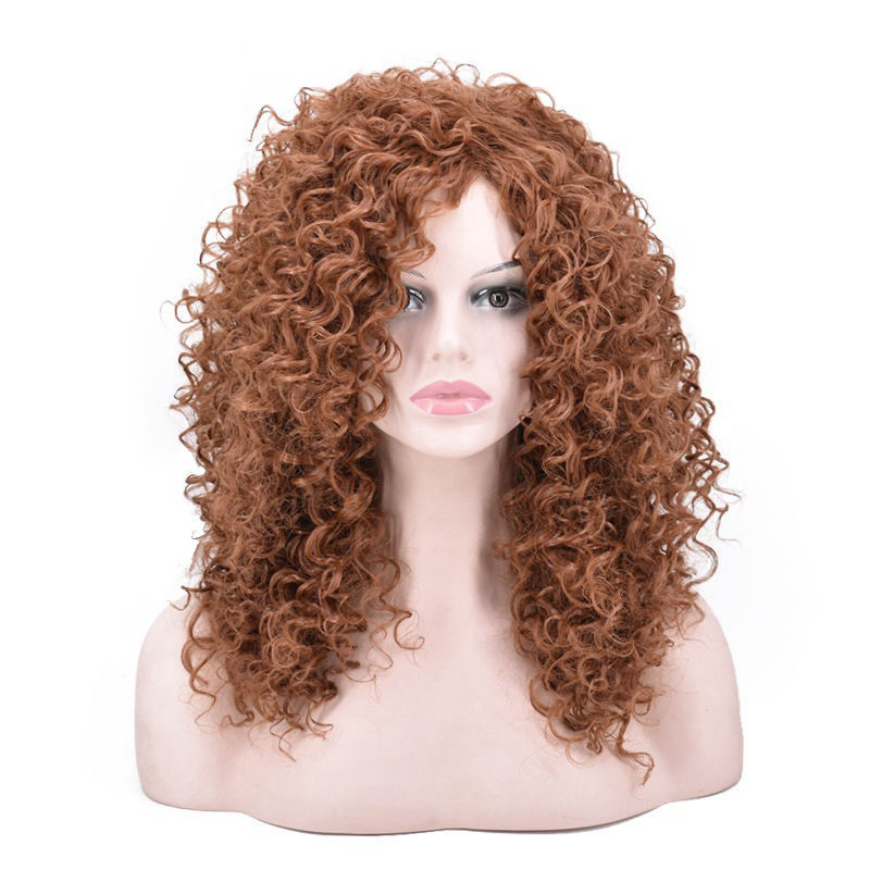 European and American wig head cover black African small curly hair high temperature silk short wholesale supply one-piece delivery