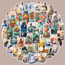 50张卡通瓶中大世界可爱装饰涂鸦贴纸防水行李箱笔记创意sticker