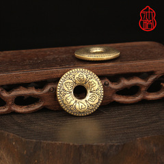 Brass Six-Character Aфоризм Keychain Personalized Creative Keychain Pure Copper Heart Sutra Pendant Car Key Holder Decorative Accessory