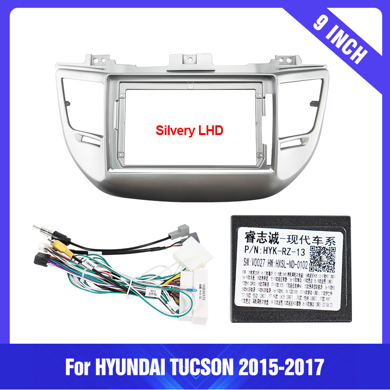 Car Central Control Large Screen Navigation Face Frame Versatile Frame Modification Panel Suitable for 15-17 Hyundai Tucson