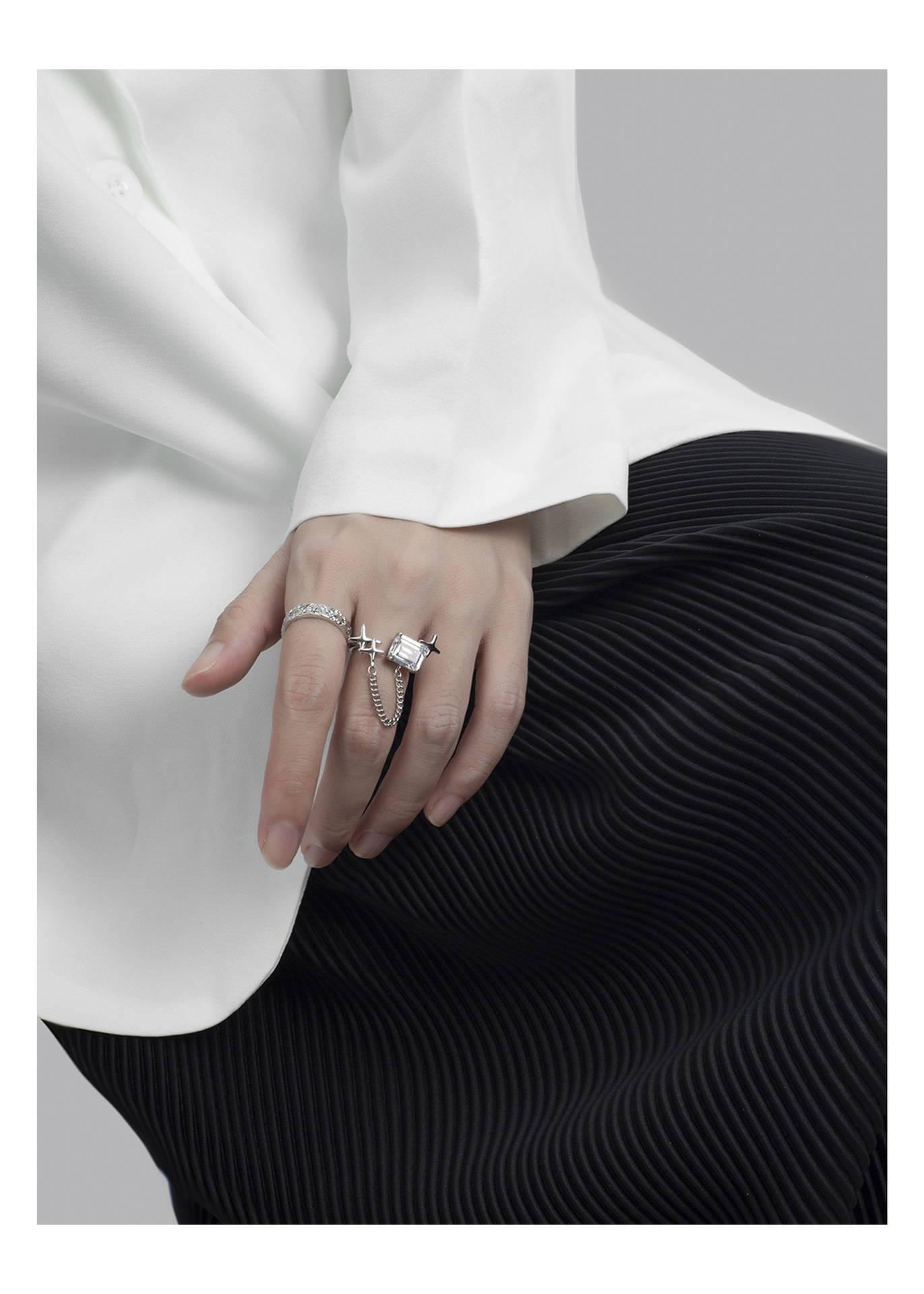 Fashion Geometric Copper Plating Zircon Open Ring