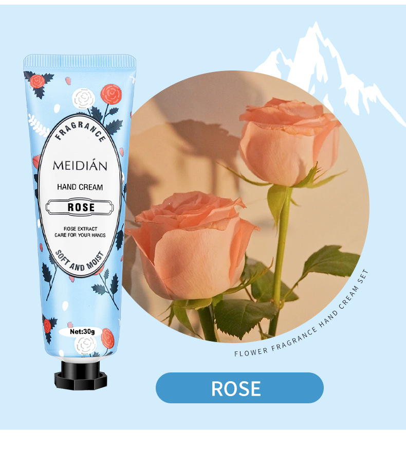 Meidian floral hand cream set 5 pieces bagged hand cream box_voghion.com