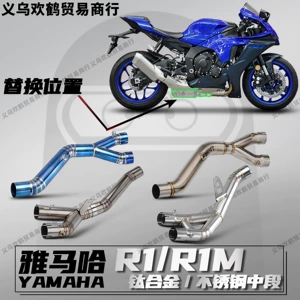 Yamaha R1/R1M motosiklet üçün Scorpion tipli paslanmayan polad/titan ərintisi qaz borusu