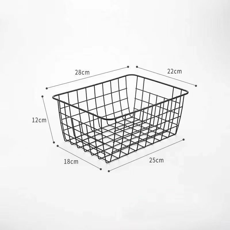 ins canasta de almacenamiento de hierro forjado, cosméticos, bocadillos, artículos de cocina, malla de almacenamiento de escritorio, canasta de almacenamiento simple, gran capacidad