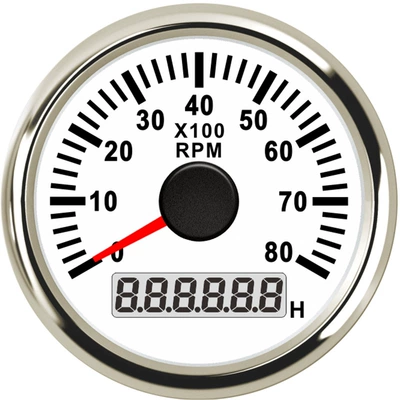 automobile instrument — Connects to Speed Sensor - silver-edge-white-background-0-8000rpm