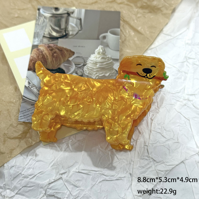 新款跨境猫狗抓夹发夹2025新款可爱风卡通腊肠狗边牧后脑勺鲨鱼夹|undefined