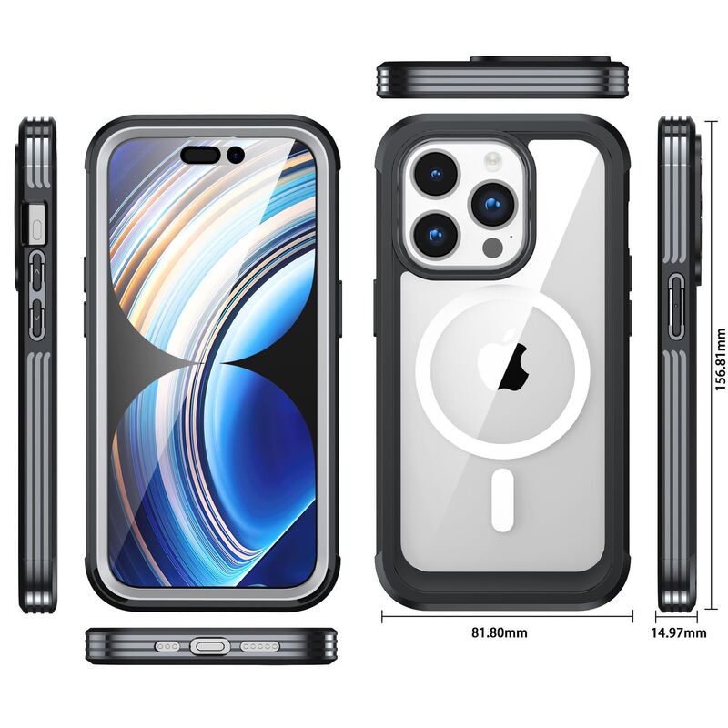 アップル15の携帯電話ケースiphone15promax透明全包マグセーフ磁気吸引三防戸ケースを適用する|undefined