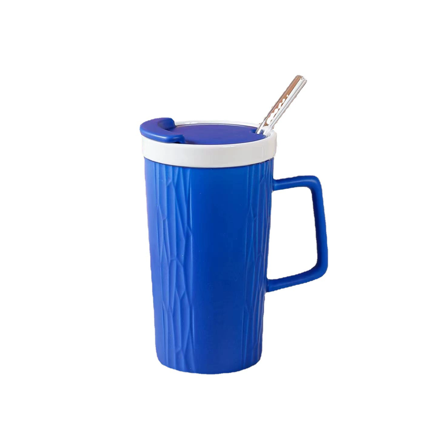 Straw, ceramic capacious high quality tea cup, simple and elegant design