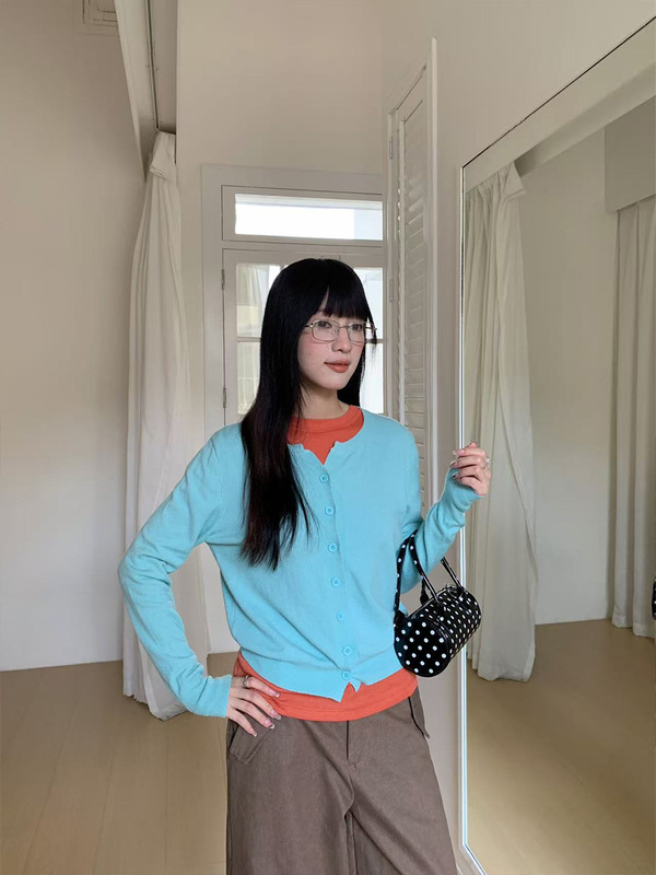 誉一新款2025秋季洋气外搭针织衫女韩系软糯长袖毛衣开衫女c6149|undefined