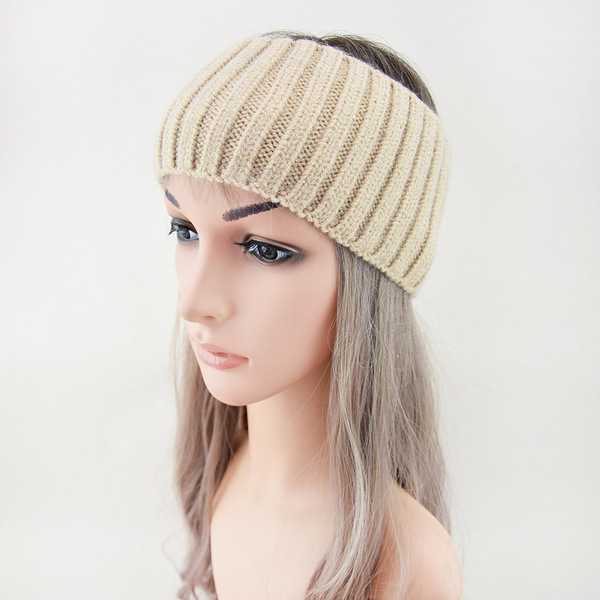 Solid color knitted headband