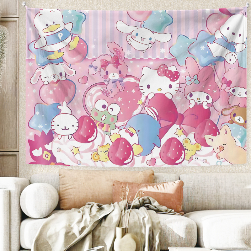 Sanrio My Melody divar asması - yataq otağı üçün dekorativ xalça