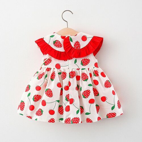  New Women's Children's Dress Korean Style Childless Sleeveless Backless Dress for Girls Baby Printed Princess Dress 1067