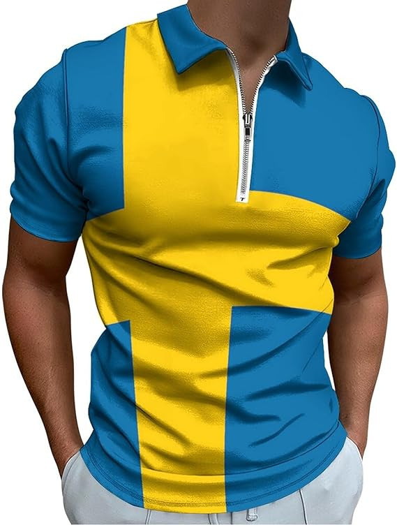Comercio exterior europeo y americano primavera nueva moda casual popular impresión polo camiseta con cremallera hombres envío gratis