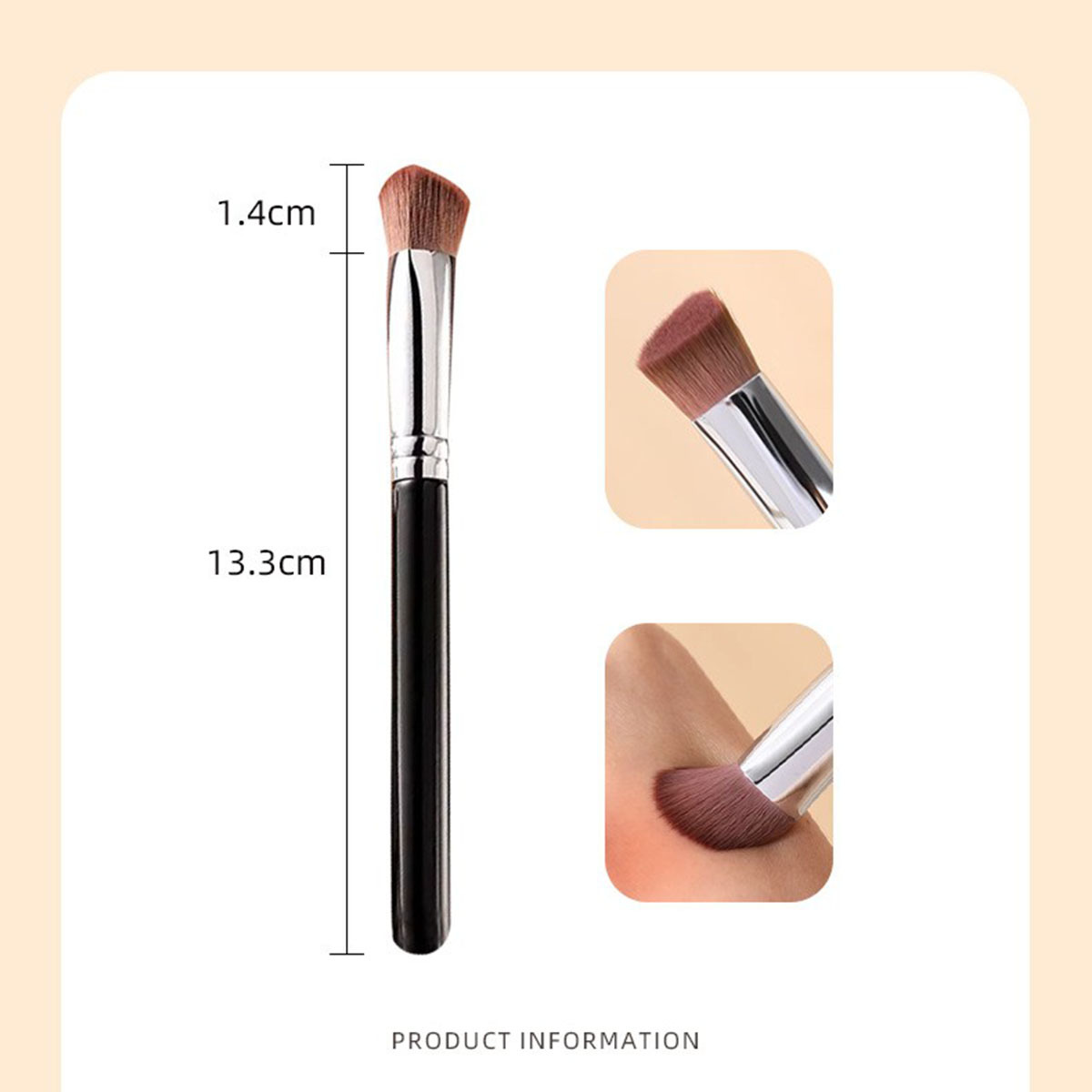 Tekli Makyaj Fırçası - Düz Balık Kuyruğu Fondöten Fırçası Pudra Fırçası Eyeliner Fırçası Burun Kontur Fırçası Allık Fırçası Göz Farı Fırçası Kapatıcı Fırçası
