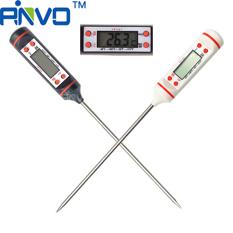 Kitchen Oil Thermometer Barbecue Baking Thermometer Electronic Food Thermometer Liquid Temperature Pen TP101 Black and White
