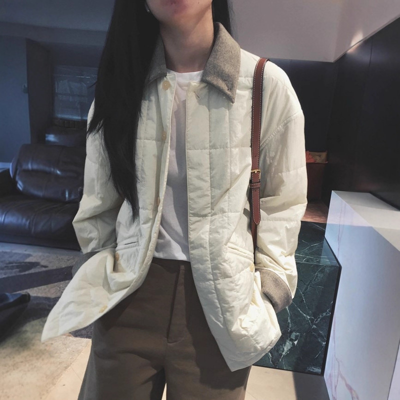 In-Stock High-Density Crepe-Like Nylon Fabric, Color-Blocked Lapel Lightweight Cotton Jacket S35988, One-Piece Dropshipping In-Stock High-Density Crepe-Like Nylon Fabric, Color-Blocked Lapel Lightweight Cotton Jacket S35988, One-Piece Dropshipping