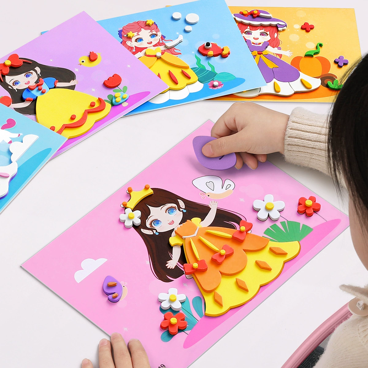 Дети ручной работы diy стерео наклейка 3d детский сад материал упаковка для девочек развивающие игрушки наклейки eva