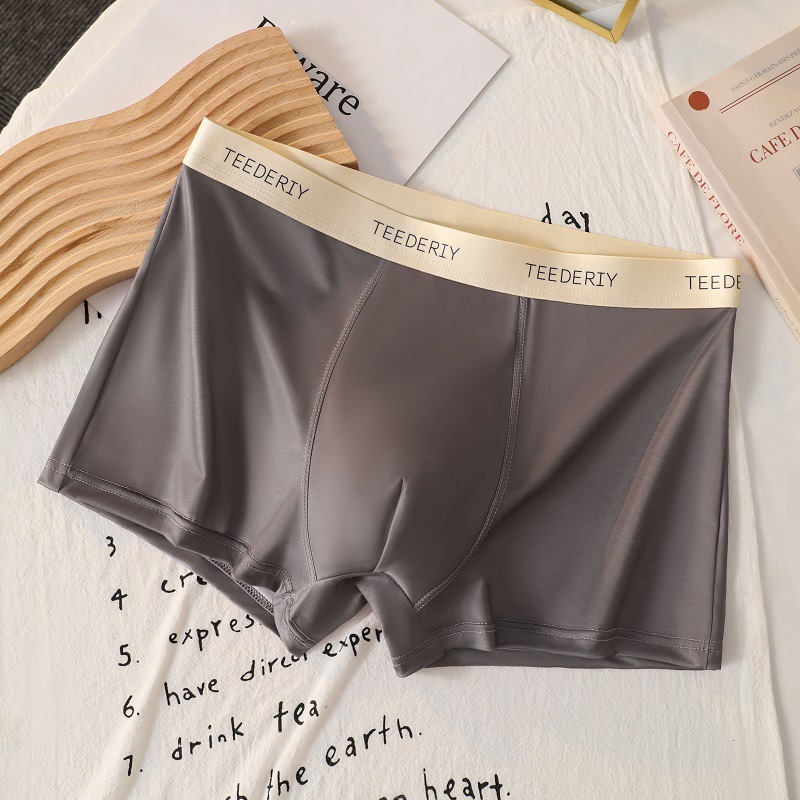 Seamless hombres ropa interior antibacteriano Boxer shorts cabeza hielo seda transpirable verano delgada juventud Boxer shorts ropa interior