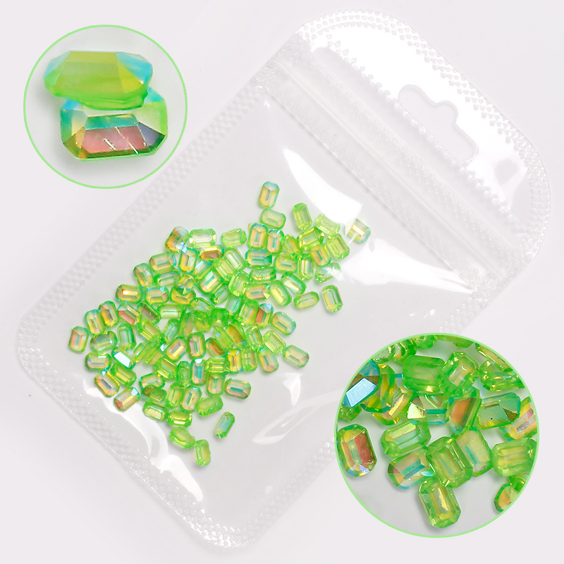 Uña aurora de color fantasma cubos de hielo pequeños taladros cuadrados nuevos colores de azúcar de hielo de forma especial taladro accesorios de joyería de uñas 100