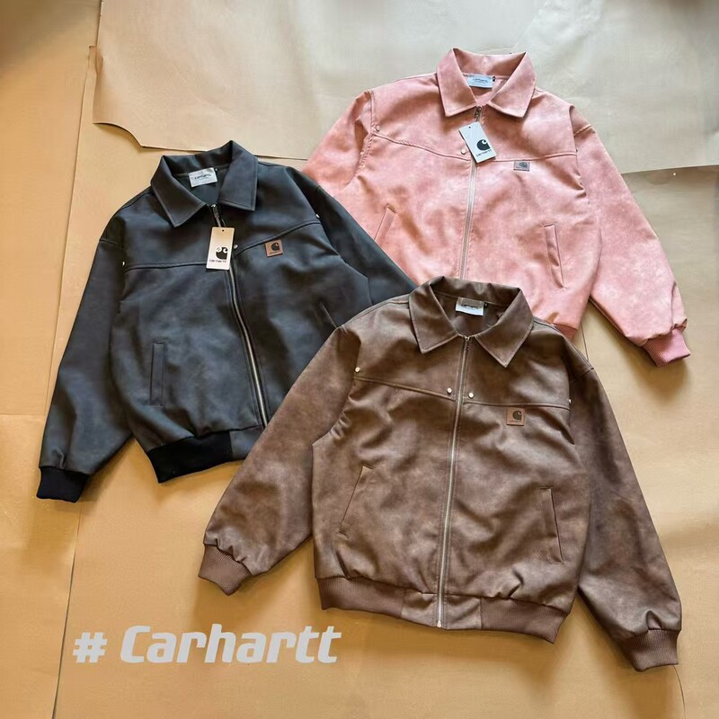 High Version Carhartt 25Ss Carhartt Spring Maillard American Retro Leather Jacket for Men and Women