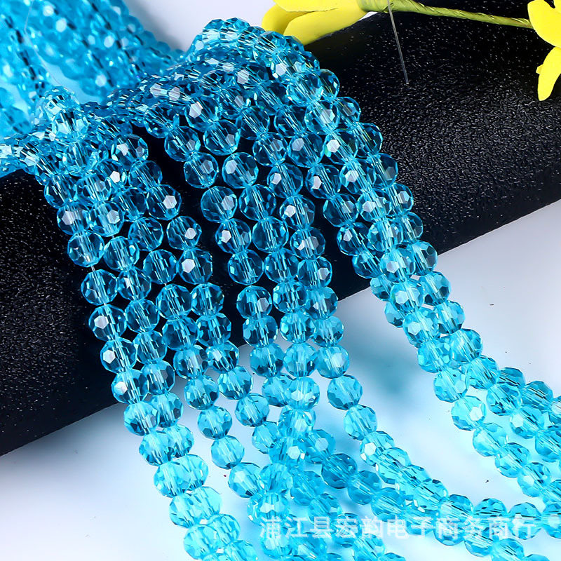 Un lote de 32 lados cuentas de tierra de cristal de color cuentas de fútbol de equipaje accesorios de ropa de bricolaje accesorios de joyería