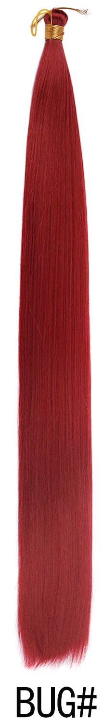 Bone Straight Hair de fibra química de 24 pulgadas Braidi ng Hai sin franjas negras largas rectas image 14
