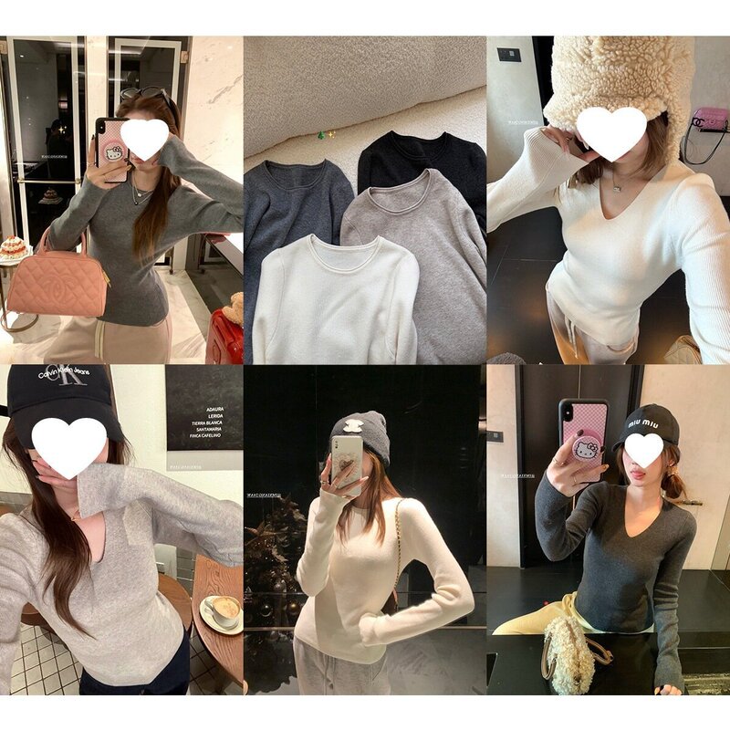 【Benefits】Im Soft Wool Knit Sweater for Women, Double Version, Soft and Skin-Friendly Base Shirt