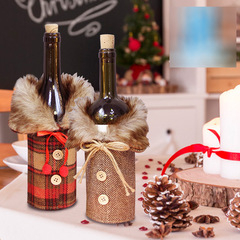 クリスマスのテーブルの装飾のワインの瓶のセットの祝日の酒の瓶のセットのクリスマスのぬいぐるみの赤い酒のセットの欧米の越境の新型