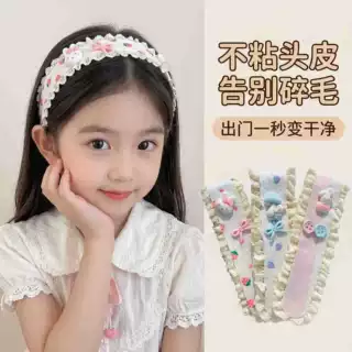 女童蕾丝卡通魔术贴宝宝发带不伤发告别碎毛懒人刘海贴儿童发饰