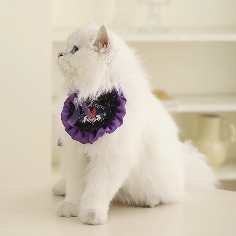 Disney serie Mickey toallas de saliva gatito Minnie adorable accesorios collar mascota gatito impresión围兜