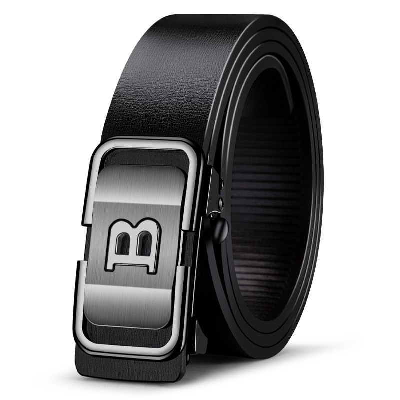 Cinturón Paul para hombres jóvenes y de mediana edad sin dientes, hebilla automática, cinturón interior, cinturón de PU anti-cuero general, por lotes