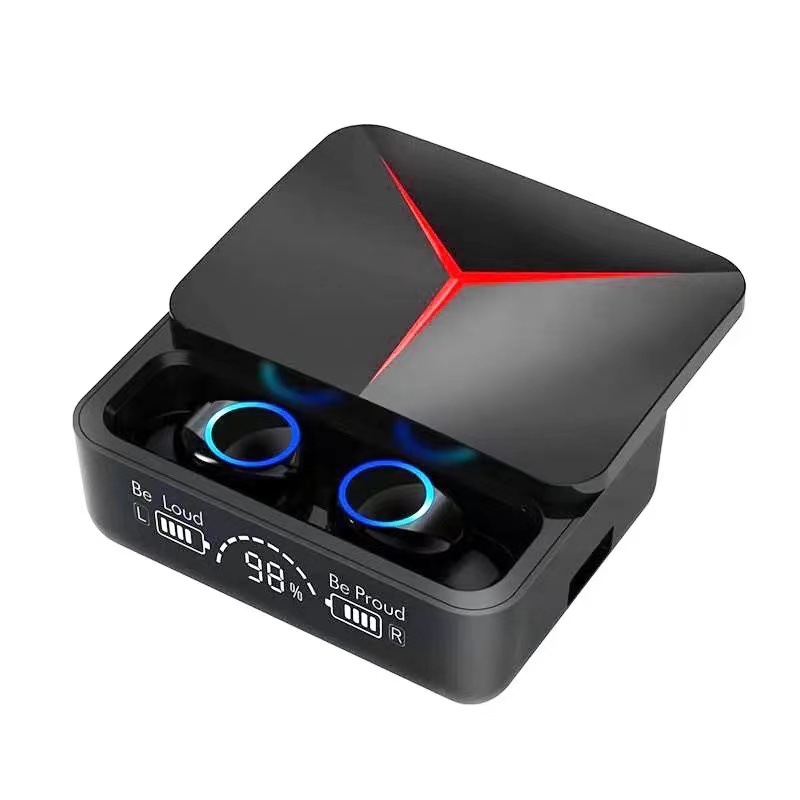 Fábrica directa de larga duración inalámbrica verdadero modelo privado gran capacidad de batería TWS juego de deportes deslizante M90 auriculares Bluetooth