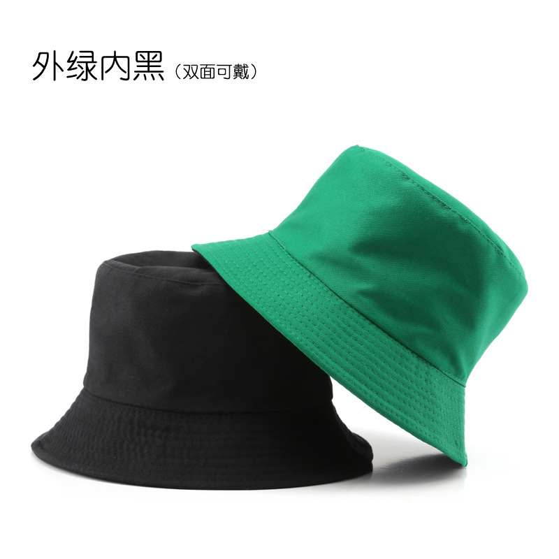 高品質両面漁師帽女性春夏光板学生日よけ盆帽国境を越えた帽子純色日焼け止め戸外帽