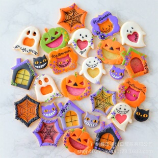 Cotta&Fl Halloween Cookie Cutter Pumpkin House Frosting Food Grade Stainless Steel Cookie Cutter Set