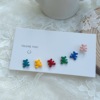 Earrings, cute universal silver needle, set, Korean style, silver 925 sample, simple and elegant design