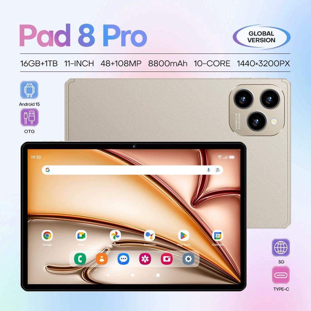Планшет Pad 8 Pro, 11.0 дюйма, 16ГБ+1ТБ, 5G, 8800 мАч, Android 15
