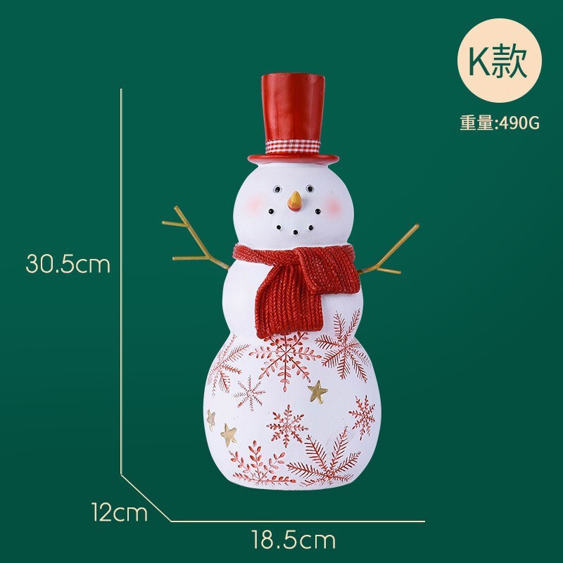 新款圣诞老人雪人摆件跨境家居装饰品圣诞节礼物树脂工艺品批发|undefined
