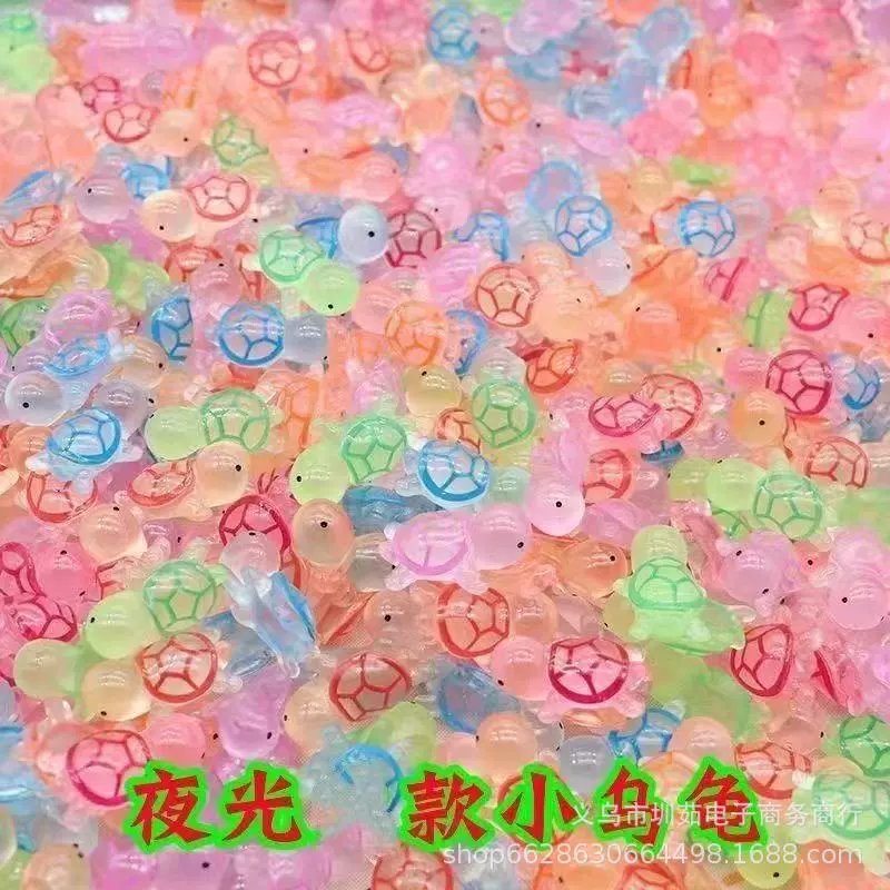 Интернет-знаменитость: светящаяся черепаха с большим головой, новая милая черепаха из смолы, аксессуары для автомобиля, кремовые украшения, игрушки для DIY